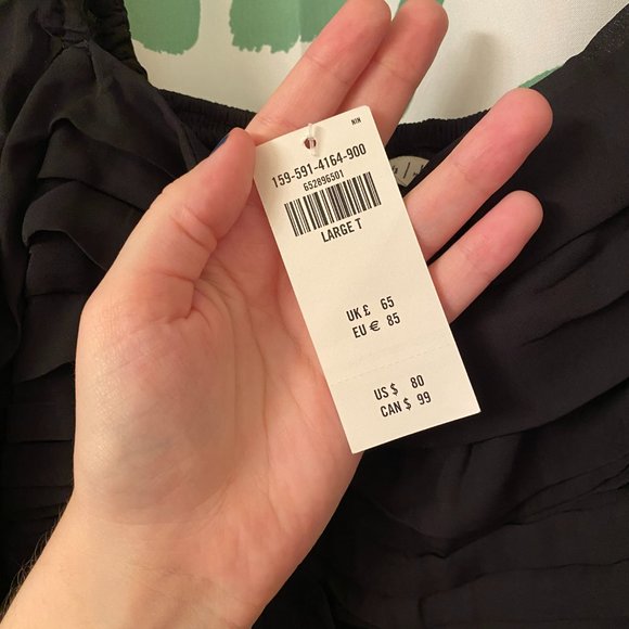 NWT Abercrombie Long Sleeve Black Ruched Babydoll Mini Dress (L tall) - Picture 4 of 6
